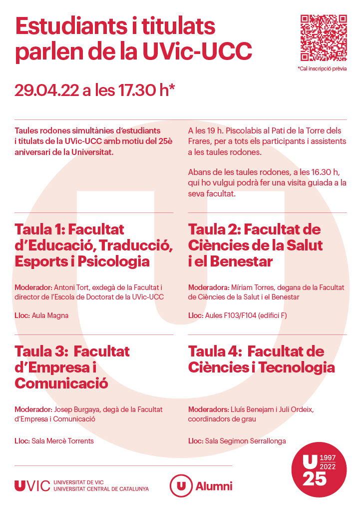 Cartell taules rodones 25 anys uvic