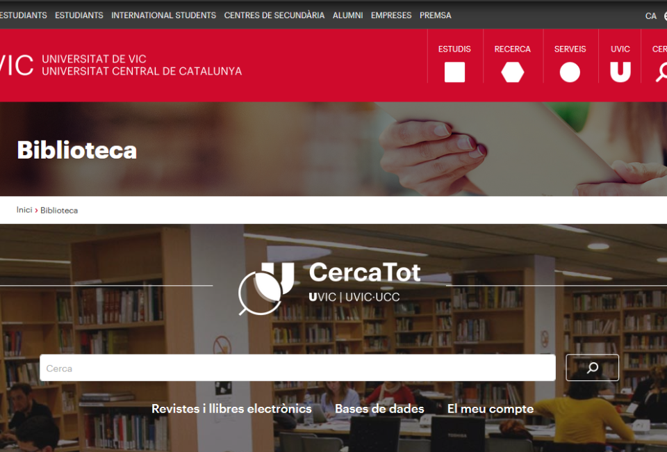 La Biblioteca estrena nova pàgina d’inici del seu web 